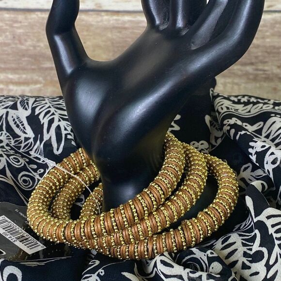 Rattan Wrapped Bracelets NWT Set of Three Size Small Lightweight - Picture 1 of 5